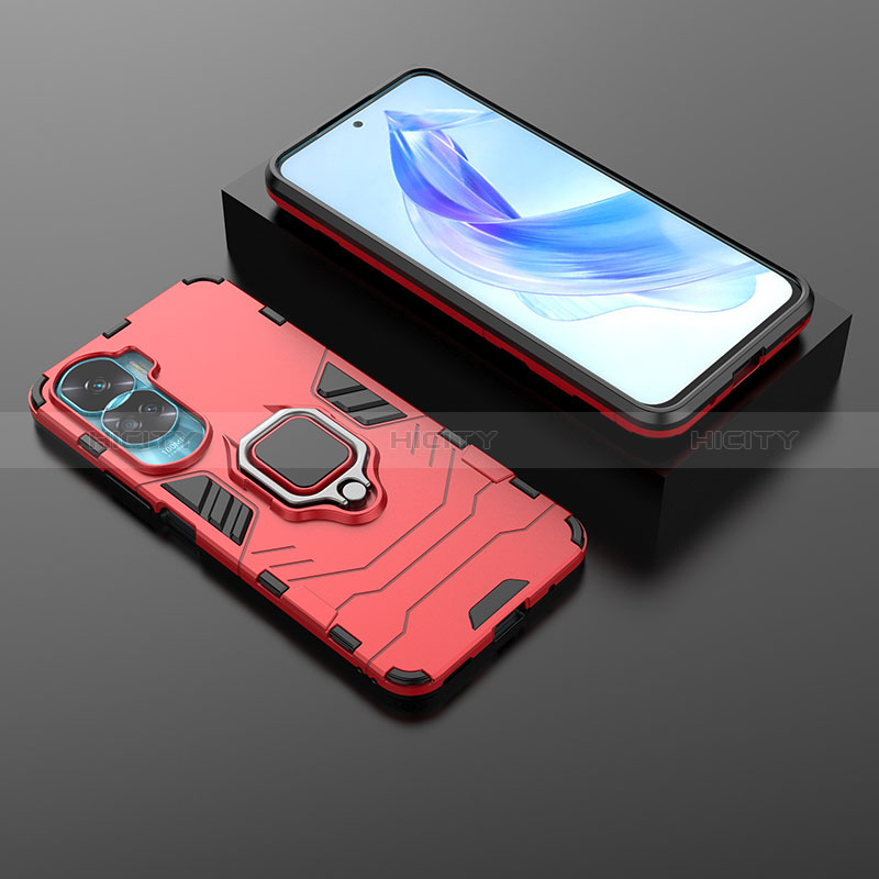 Coque Contour Silicone et Plastique Housse Etui Mat avec Magnetique Support Bague Anneau pour Huawei Honor 90 Lite 5G Plus