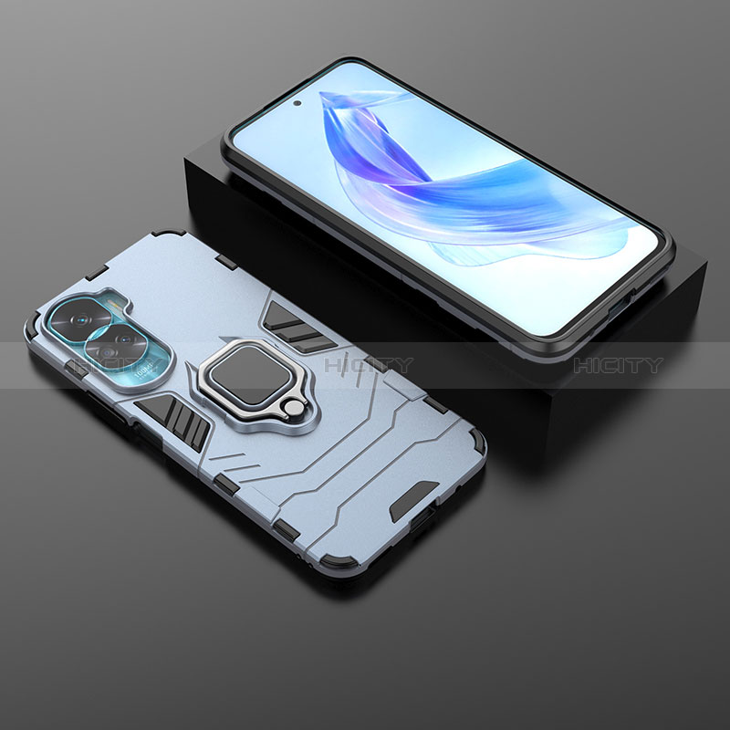 Coque Contour Silicone et Plastique Housse Etui Mat avec Magnetique Support Bague Anneau pour Huawei Honor 90 Lite 5G Plus