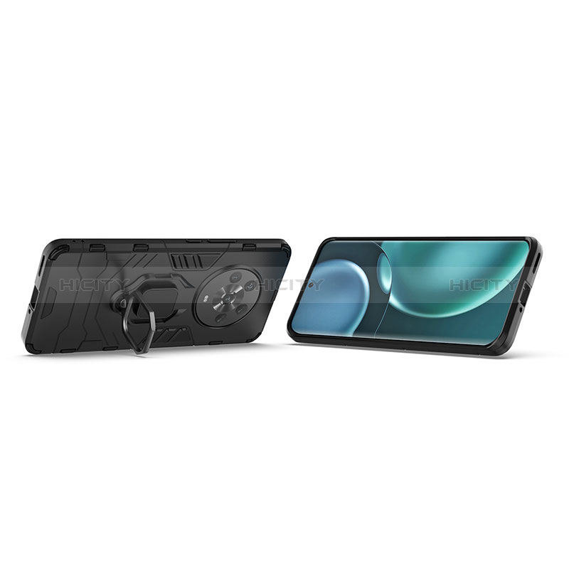 Coque Contour Silicone et Plastique Housse Etui Mat avec Magnetique Support Bague Anneau pour Huawei Honor Magic4 5G Plus