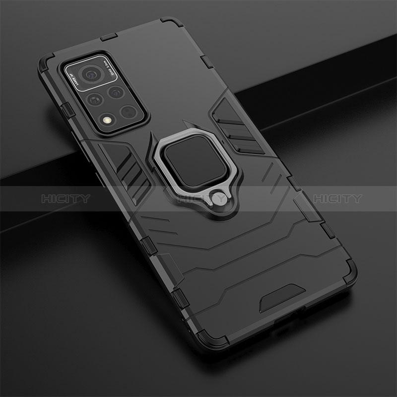 Coque Contour Silicone et Plastique Housse Etui Mat avec Magnetique Support Bague Anneau pour Huawei Honor V40 5G Plus