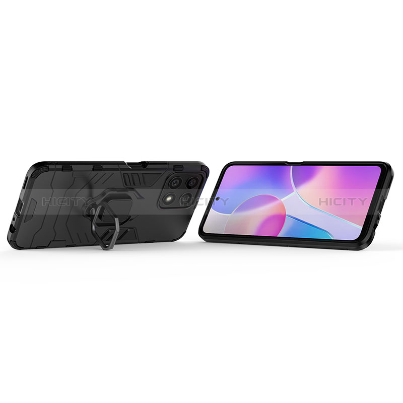 Coque Contour Silicone et Plastique Housse Etui Mat avec Magnetique Support Bague Anneau pour Huawei Honor X30i Plus