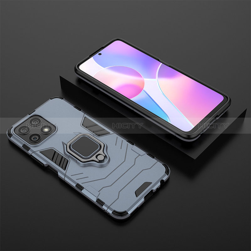 Coque Contour Silicone et Plastique Housse Etui Mat avec Magnetique Support Bague Anneau pour Huawei Honor X30i Plus