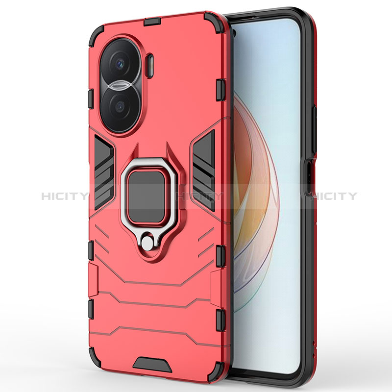 Coque Contour Silicone et Plastique Housse Etui Mat avec Magnetique Support Bague Anneau pour Huawei Honor X40i 5G Plus