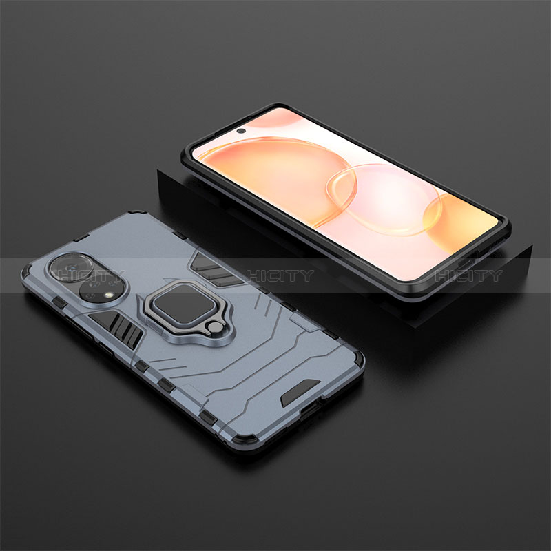 Coque Contour Silicone et Plastique Housse Etui Mat avec Magnetique Support Bague Anneau pour Huawei Nova 9 Plus