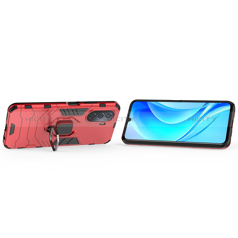 Coque Contour Silicone et Plastique Housse Etui Mat avec Magnetique Support Bague Anneau pour Huawei Nova Y70 Plus Plus