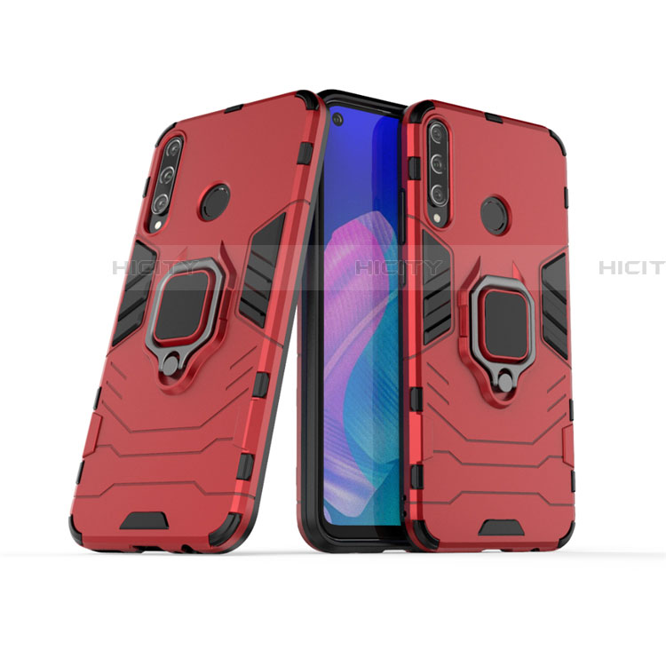 Coque Contour Silicone et Plastique Housse Etui Mat avec Magnetique Support Bague Anneau pour Huawei Y7p Plus