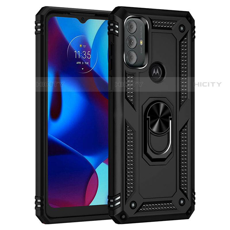 Coque Contour Silicone et Plastique Housse Etui Mat avec Magnetique Support Bague Anneau pour Motorola Moto G Play (2023) Plus