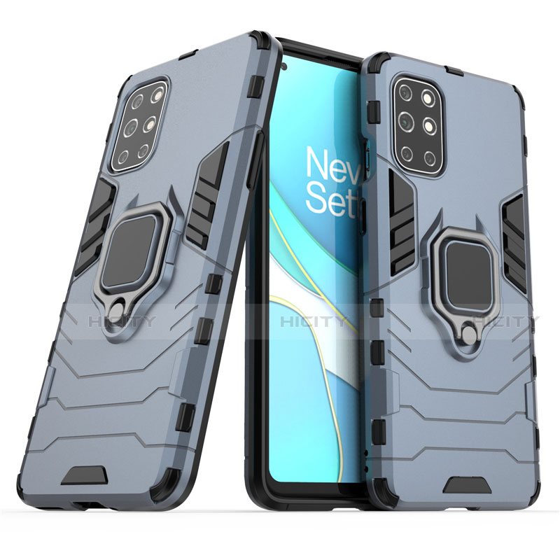 Coque Contour Silicone et Plastique Housse Etui Mat avec Magnetique Support Bague Anneau pour OnePlus 8T 5G Plus