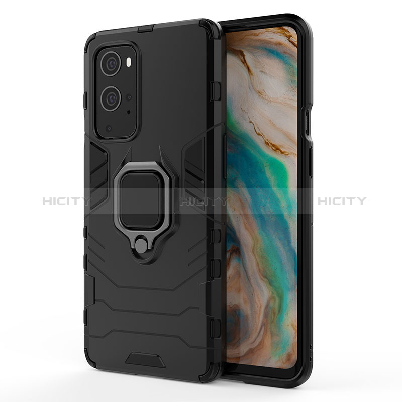 Coque Contour Silicone et Plastique Housse Etui Mat avec Magnetique Support Bague Anneau pour OnePlus 9 Pro 5G Plus