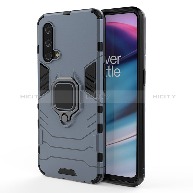 Coque Contour Silicone et Plastique Housse Etui Mat avec Magnetique Support Bague Anneau pour OnePlus Nord CE 5G Plus