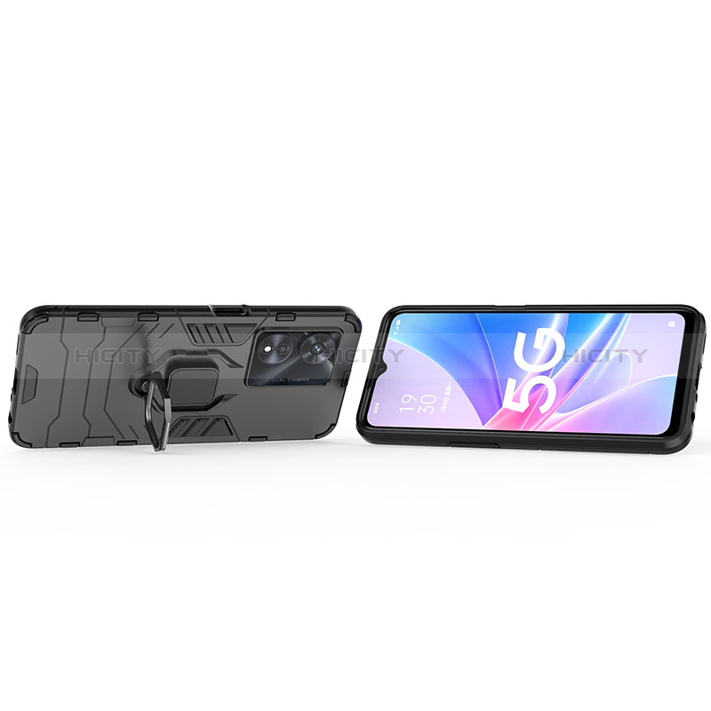 Coque Contour Silicone et Plastique Housse Etui Mat avec Magnetique Support Bague Anneau pour Oppo A1 Pro 5G Plus