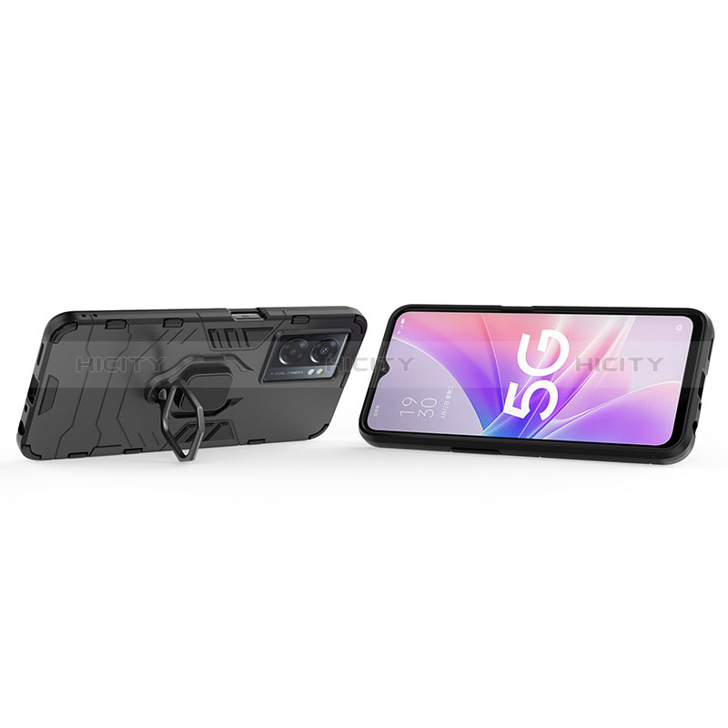 Coque Contour Silicone et Plastique Housse Etui Mat avec Magnetique Support Bague Anneau pour Oppo A77 5G Plus