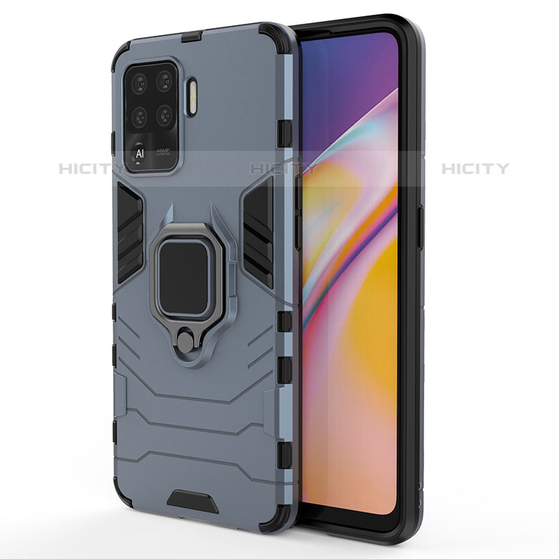 Coque Contour Silicone et Plastique Housse Etui Mat avec Magnetique Support Bague Anneau pour Oppo F19 Pro Plus