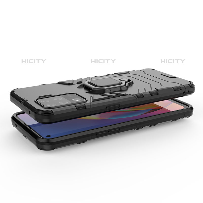 Coque Contour Silicone et Plastique Housse Etui Mat avec Magnetique Support Bague Anneau pour Oppo F19 Pro Plus