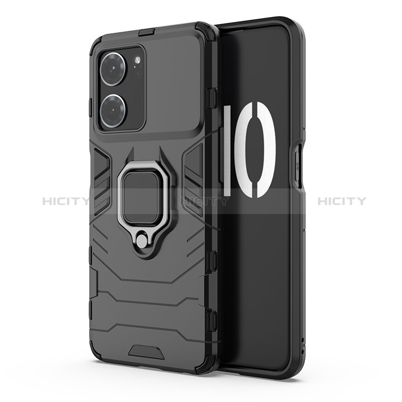 Coque Contour Silicone et Plastique Housse Etui Mat avec Magnetique Support Bague Anneau pour Oppo K10 5G Plus