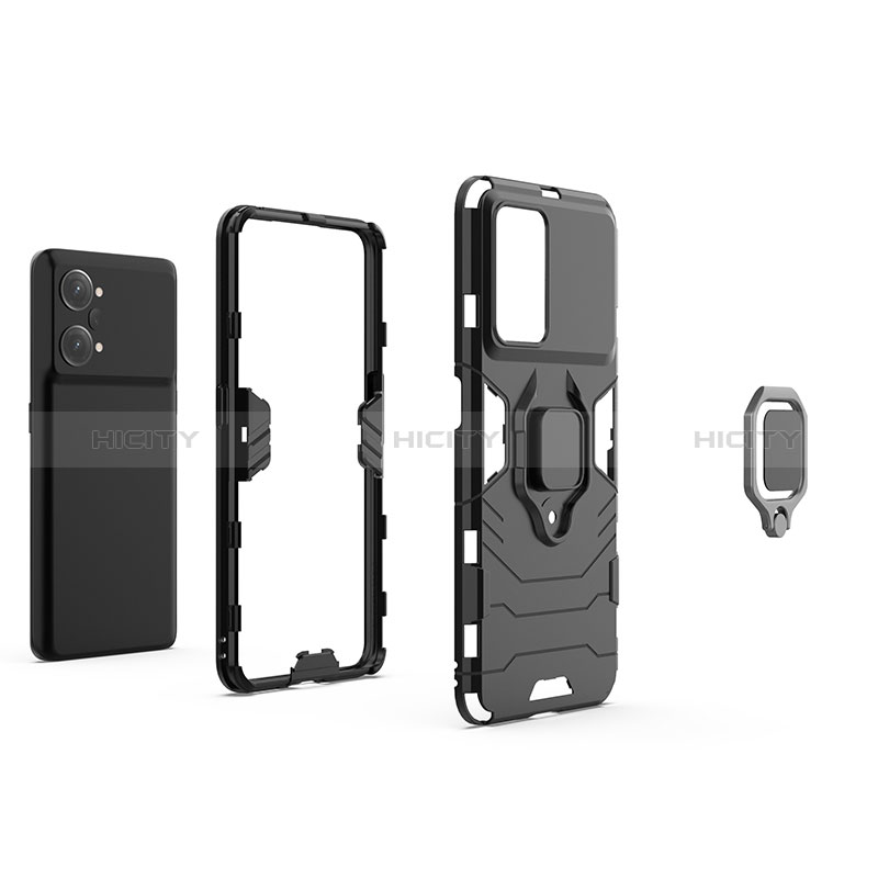 Coque Contour Silicone et Plastique Housse Etui Mat avec Magnetique Support Bague Anneau pour Oppo K10 Pro 5G Plus