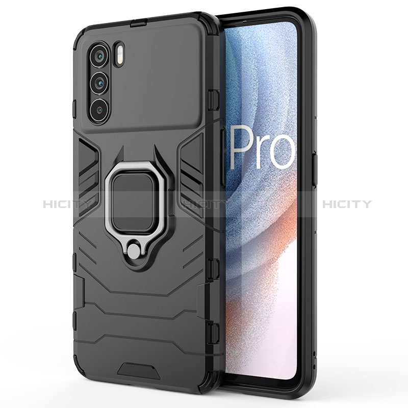 Coque Contour Silicone et Plastique Housse Etui Mat avec Magnetique Support Bague Anneau pour Oppo K9 Pro 5G Plus