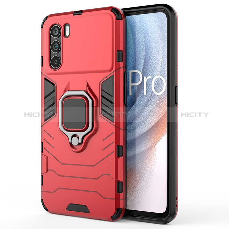 Coque Contour Silicone et Plastique Housse Etui Mat avec Magnetique Support Bague Anneau pour Oppo K9 Pro 5G Plus