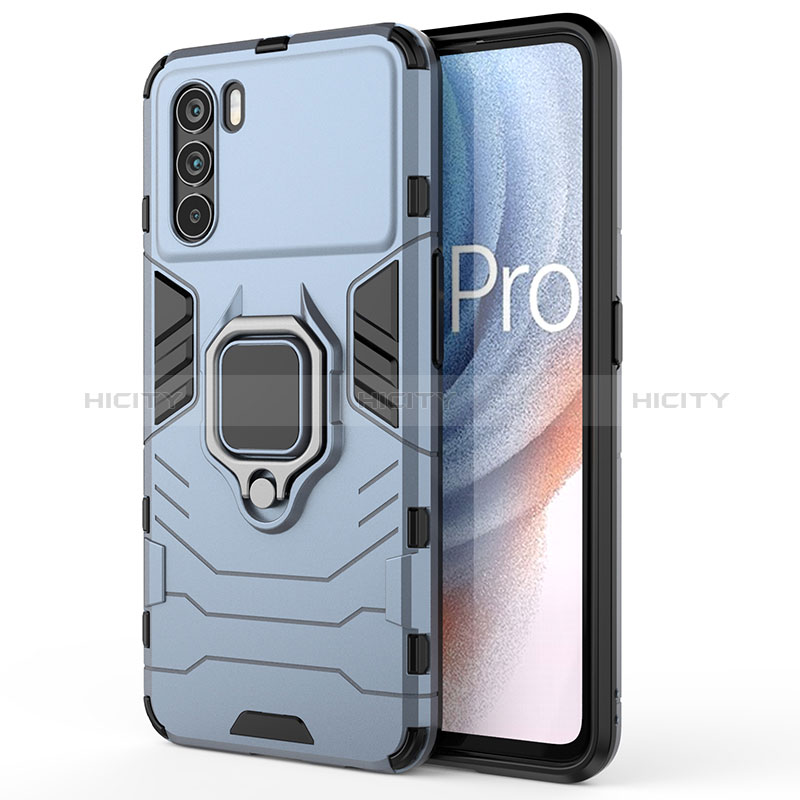 Coque Contour Silicone et Plastique Housse Etui Mat avec Magnetique Support Bague Anneau pour Oppo K9 Pro 5G Plus