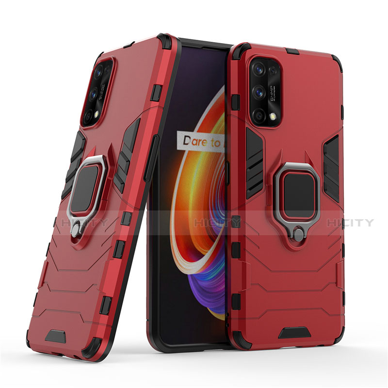 Coque Contour Silicone et Plastique Housse Etui Mat avec Magnetique Support Bague Anneau pour Realme 7 Pro Plus