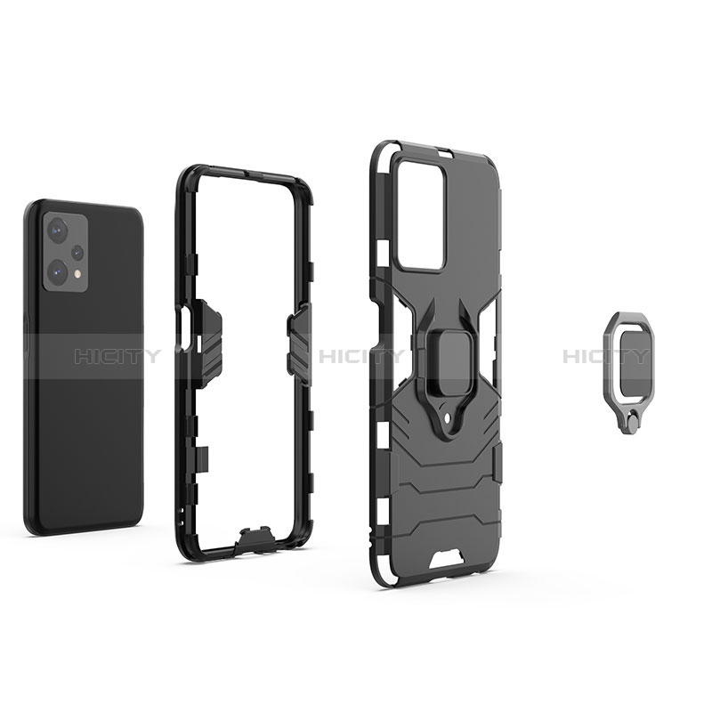 Coque Contour Silicone et Plastique Housse Etui Mat avec Magnetique Support Bague Anneau pour Realme 9 Pro 5G Plus