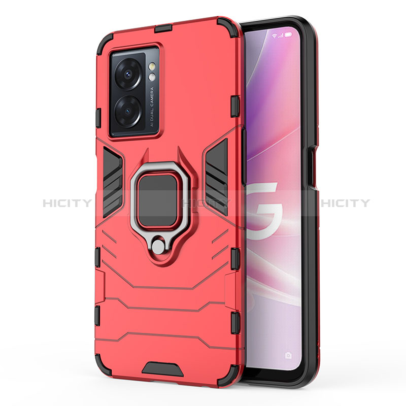 Coque Contour Silicone et Plastique Housse Etui Mat avec Magnetique Support Bague Anneau pour Realme Q5i 5G Plus