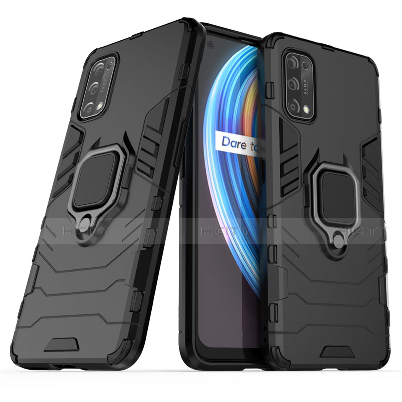 Coque Contour Silicone et Plastique Housse Etui Mat avec Magnetique Support Bague Anneau pour Realme X7 Pro 5G Plus