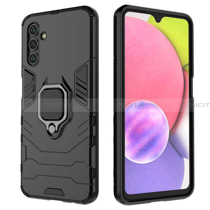 Coque Contour Silicone et Plastique Housse Etui Mat avec Magnetique Support Bague Anneau pour Samsung Galaxy A13 5G Plus