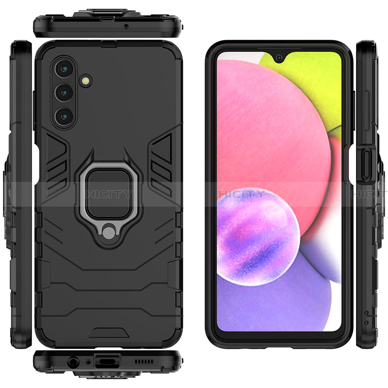 Coque Contour Silicone et Plastique Housse Etui Mat avec Magnetique Support Bague Anneau pour Samsung Galaxy A13 5G Plus