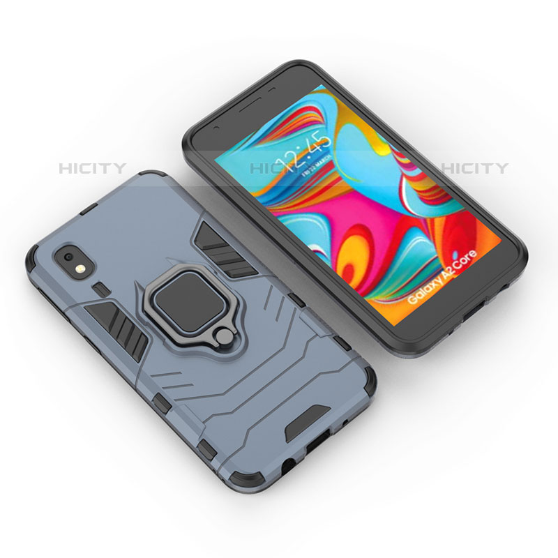 Coque Contour Silicone et Plastique Housse Etui Mat avec Magnetique Support Bague Anneau pour Samsung Galaxy A2 Core A260F A260G Plus