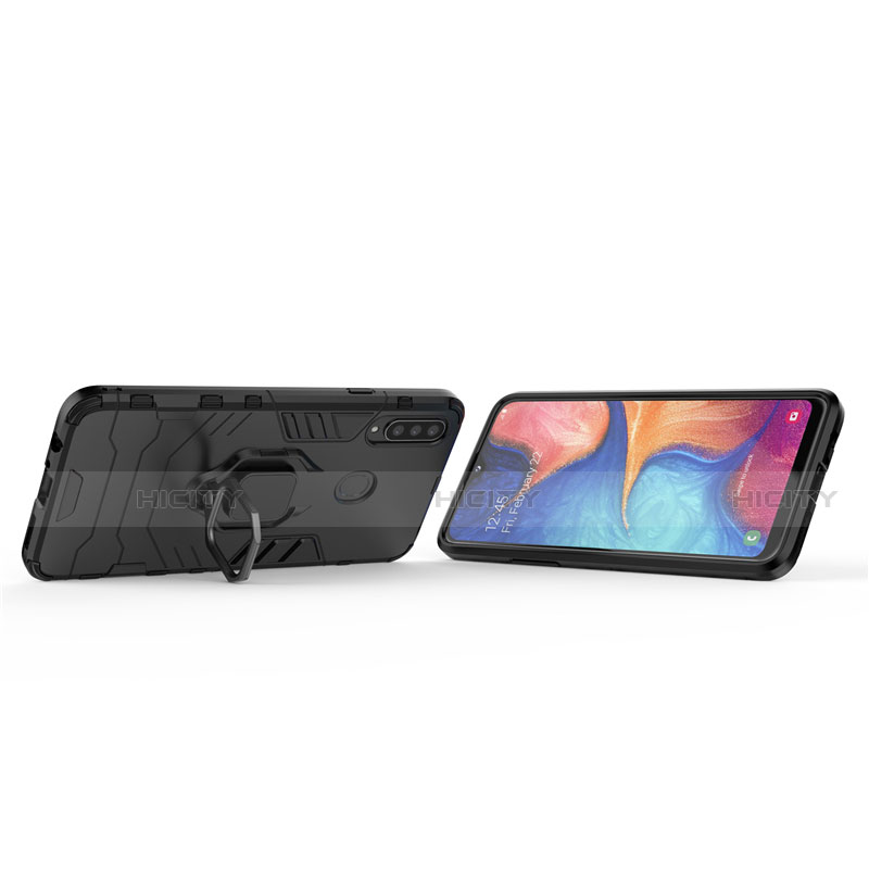 Coque Contour Silicone et Plastique Housse Etui Mat avec Magnetique Support Bague Anneau pour Samsung Galaxy A20s Plus