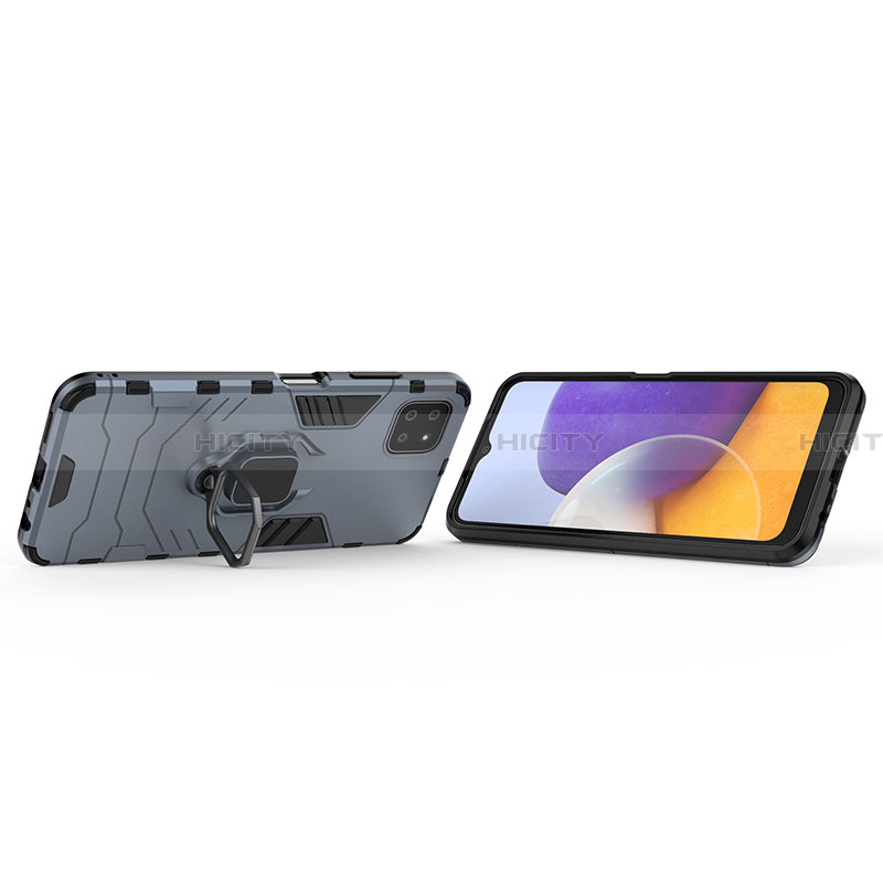 Coque Contour Silicone et Plastique Housse Etui Mat avec Magnetique Support Bague Anneau pour Samsung Galaxy A22 5G Plus