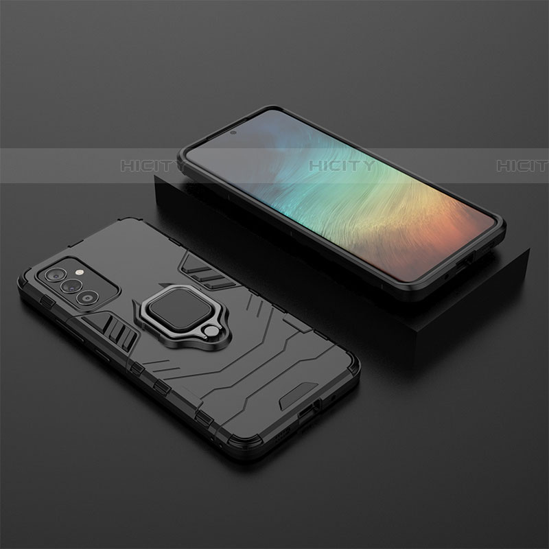 Coque Contour Silicone et Plastique Housse Etui Mat avec Magnetique Support Bague Anneau pour Samsung Galaxy A24 4G Noir Plus