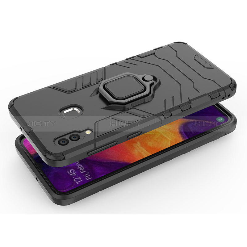 Coque Contour Silicone et Plastique Housse Etui Mat avec Magnetique Support Bague Anneau pour Samsung Galaxy A30 Plus