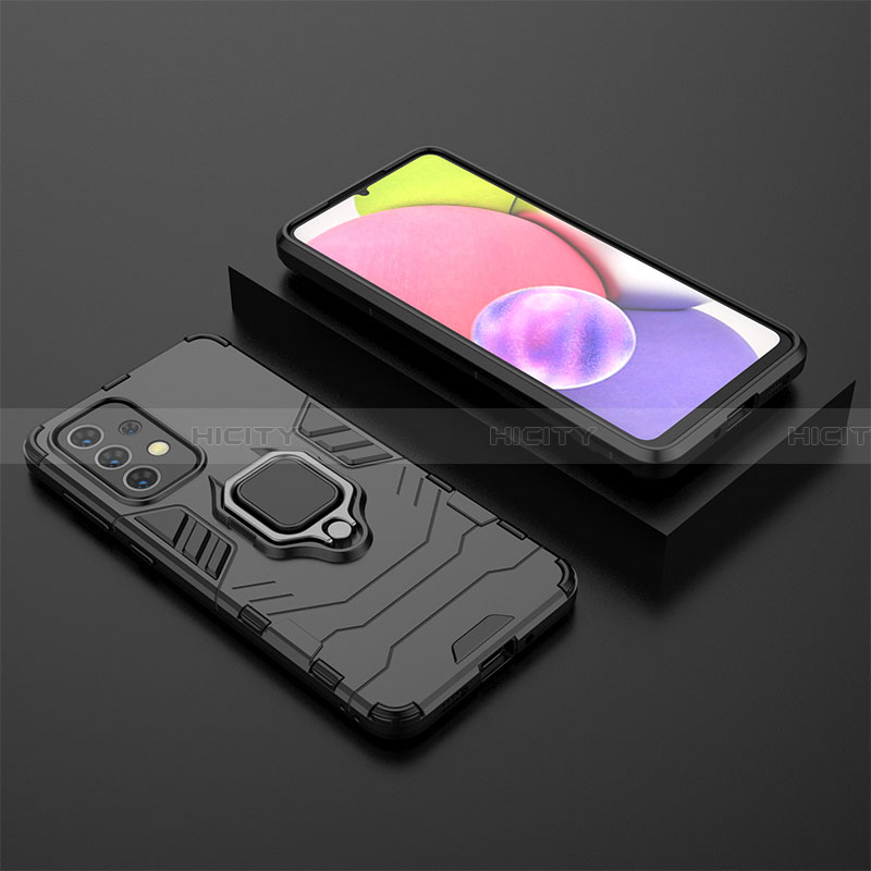 Coque Contour Silicone et Plastique Housse Etui Mat avec Magnetique Support Bague Anneau pour Samsung Galaxy A33 5G Plus