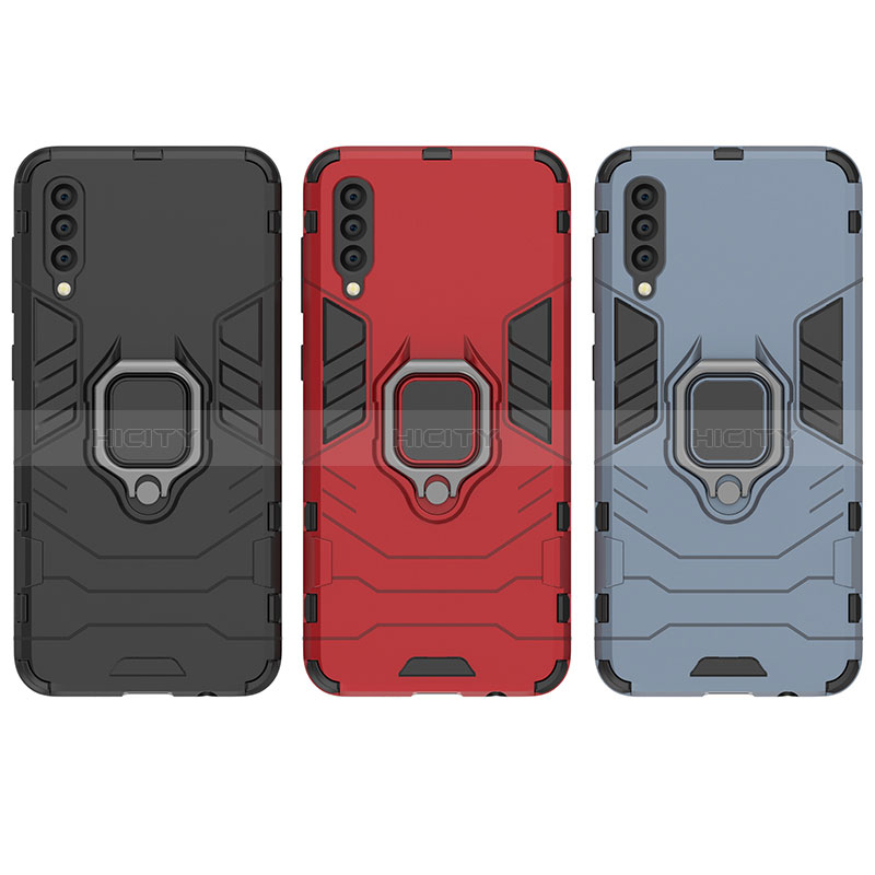 Coque Contour Silicone et Plastique Housse Etui Mat avec Magnetique Support Bague Anneau pour Samsung Galaxy A50S Plus