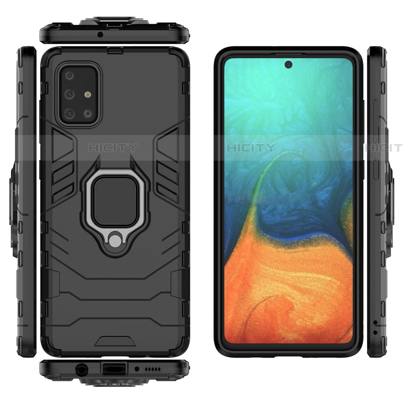 Coque Contour Silicone et Plastique Housse Etui Mat avec Magnetique Support Bague Anneau pour Samsung Galaxy A51 5G Plus