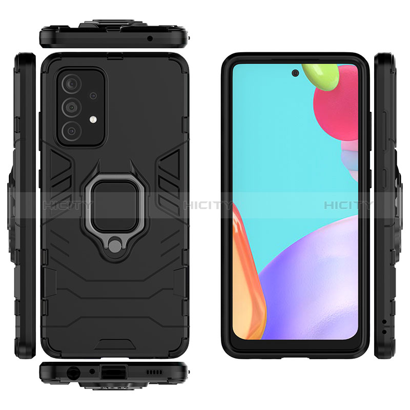 Coque Contour Silicone et Plastique Housse Etui Mat avec Magnetique Support Bague Anneau pour Samsung Galaxy A52s 5G Plus