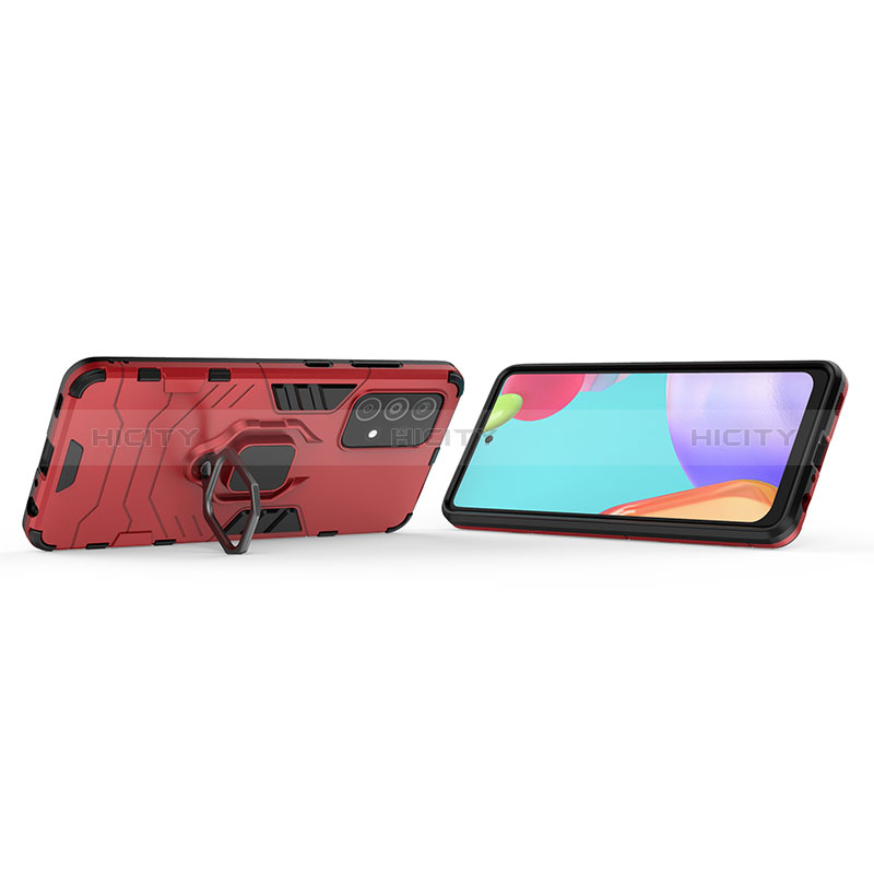 Coque Contour Silicone et Plastique Housse Etui Mat avec Magnetique Support Bague Anneau pour Samsung Galaxy A52s 5G Plus