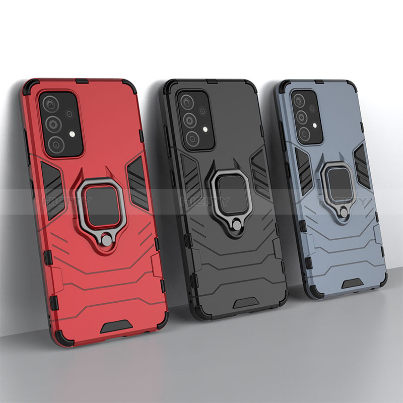 Coque Contour Silicone et Plastique Housse Etui Mat avec Magnetique Support Bague Anneau pour Samsung Galaxy A52s 5G Plus