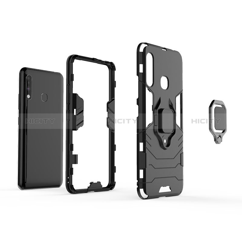 Coque Contour Silicone et Plastique Housse Etui Mat avec Magnetique Support Bague Anneau pour Samsung Galaxy A70E Plus