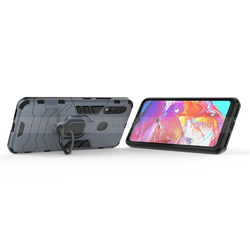 Coque Contour Silicone et Plastique Housse Etui Mat avec Magnetique Support Bague Anneau pour Samsung Galaxy A70E Plus