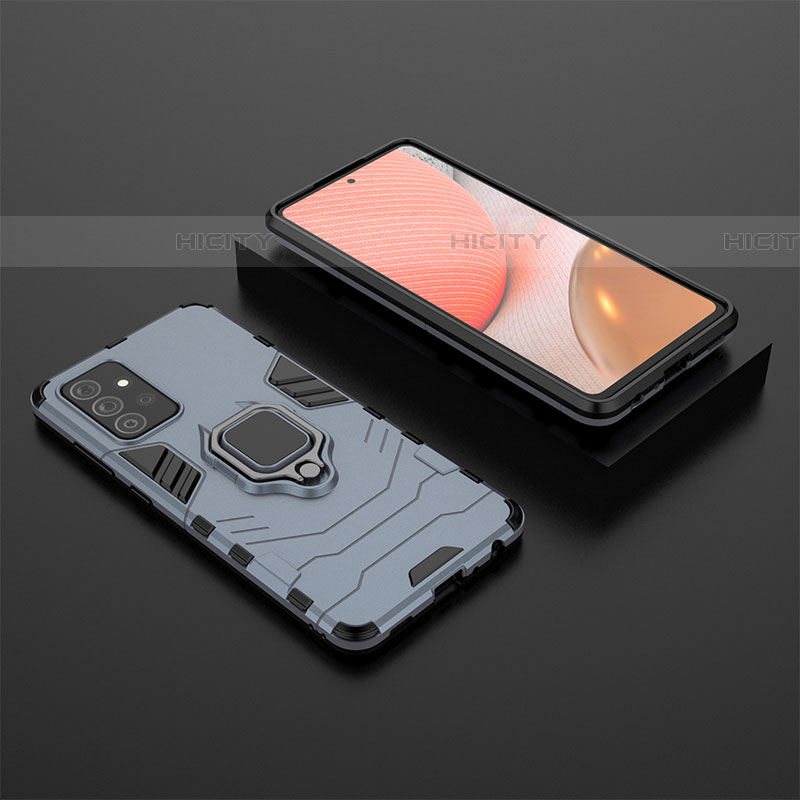 Coque Contour Silicone et Plastique Housse Etui Mat avec Magnetique Support Bague Anneau pour Samsung Galaxy A72 5G Plus