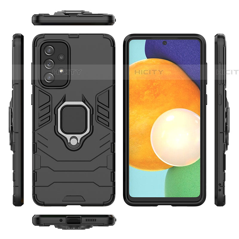 Coque Contour Silicone et Plastique Housse Etui Mat avec Magnetique Support Bague Anneau pour Samsung Galaxy A73 5G Plus