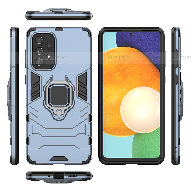 Coque Contour Silicone et Plastique Housse Etui Mat avec Magnetique Support Bague Anneau pour Samsung Galaxy A73 5G Plus