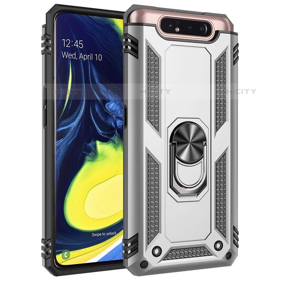 Coque Contour Silicone et Plastique Housse Etui Mat avec Magnetique Support Bague Anneau pour Samsung Galaxy A90 4G Plus