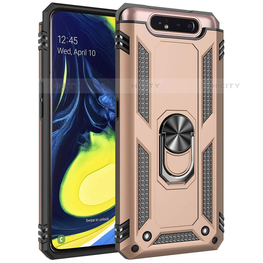 Coque Contour Silicone et Plastique Housse Etui Mat avec Magnetique Support Bague Anneau pour Samsung Galaxy A90 4G Plus