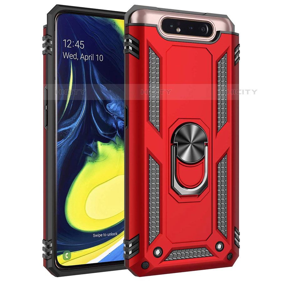 Coque Contour Silicone et Plastique Housse Etui Mat avec Magnetique Support Bague Anneau pour Samsung Galaxy A90 4G Plus