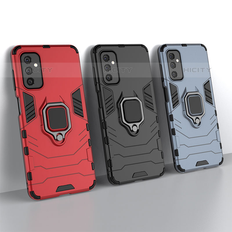 Coque Contour Silicone et Plastique Housse Etui Mat avec Magnetique Support Bague Anneau pour Samsung Galaxy M52 5G Plus