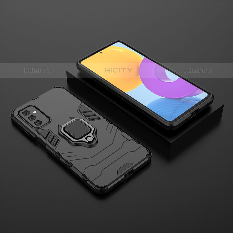 Coque Contour Silicone et Plastique Housse Etui Mat avec Magnetique Support Bague Anneau pour Samsung Galaxy M52 5G Plus